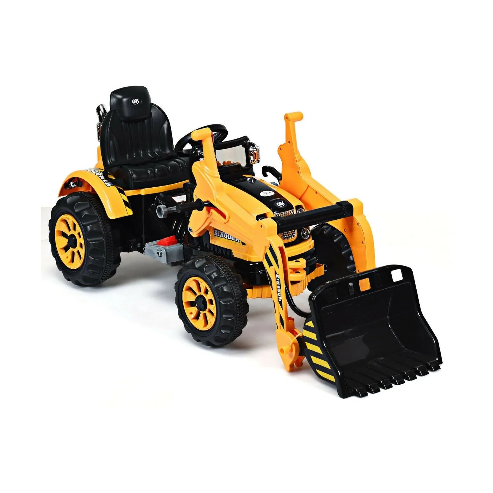 Costway 12V Battery Powered Kids Excavator Truck with Front Loader for Fun Outdoor Play - Image 2