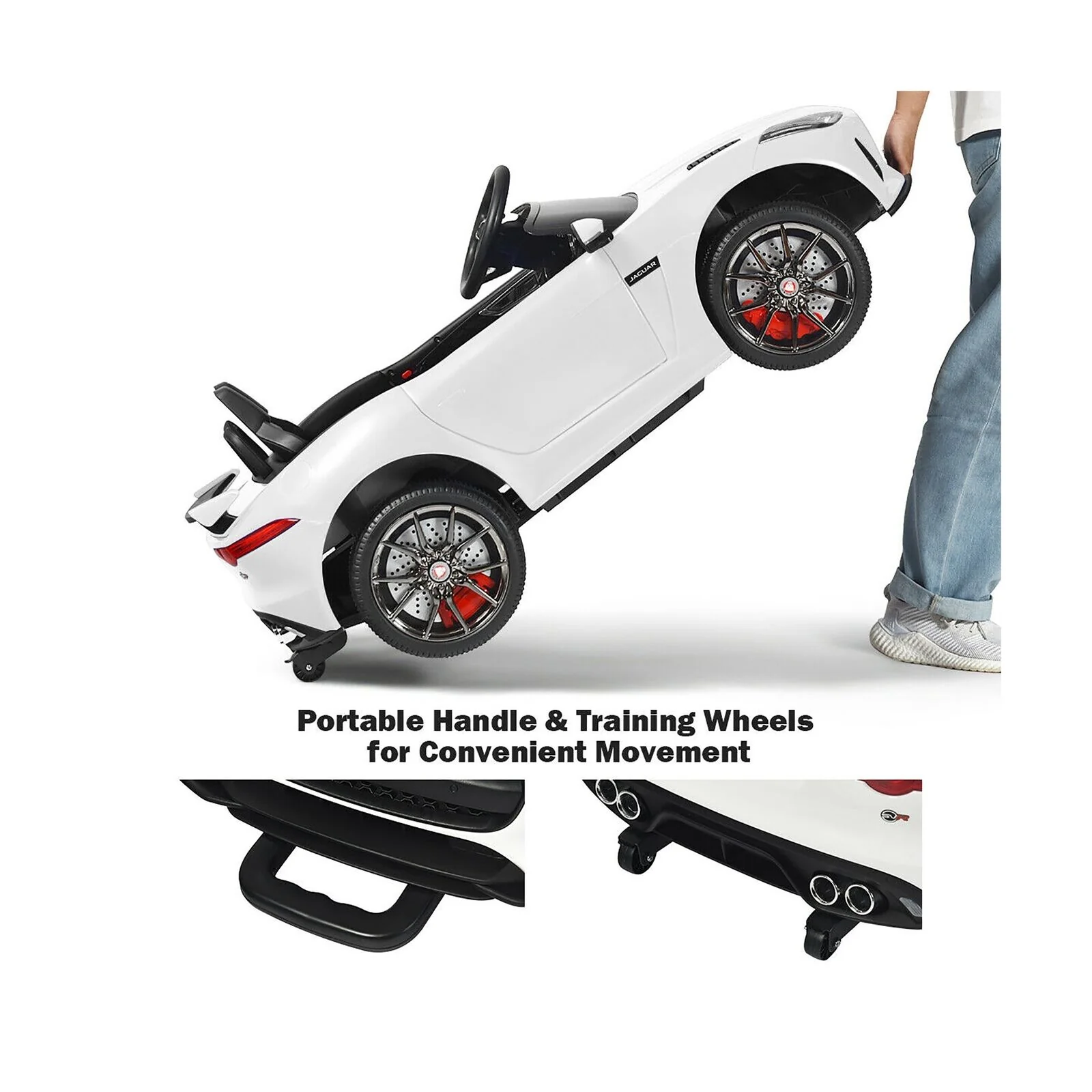 Costway 12V Jaguar F-Type SVR Licensed Kids Ride On Car with Motorized Function - Image 3