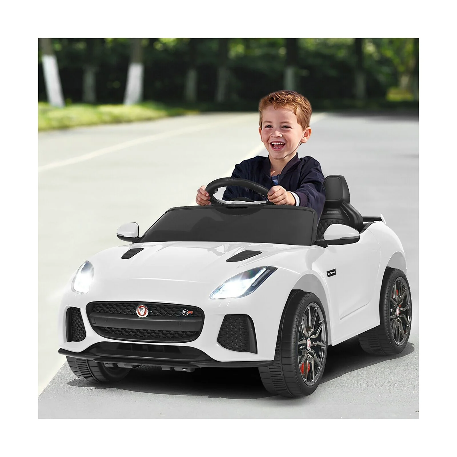 Costway 12V Jaguar F-Type SVR Licensed Kids Ride On Car with Motorized Function - Image 8
