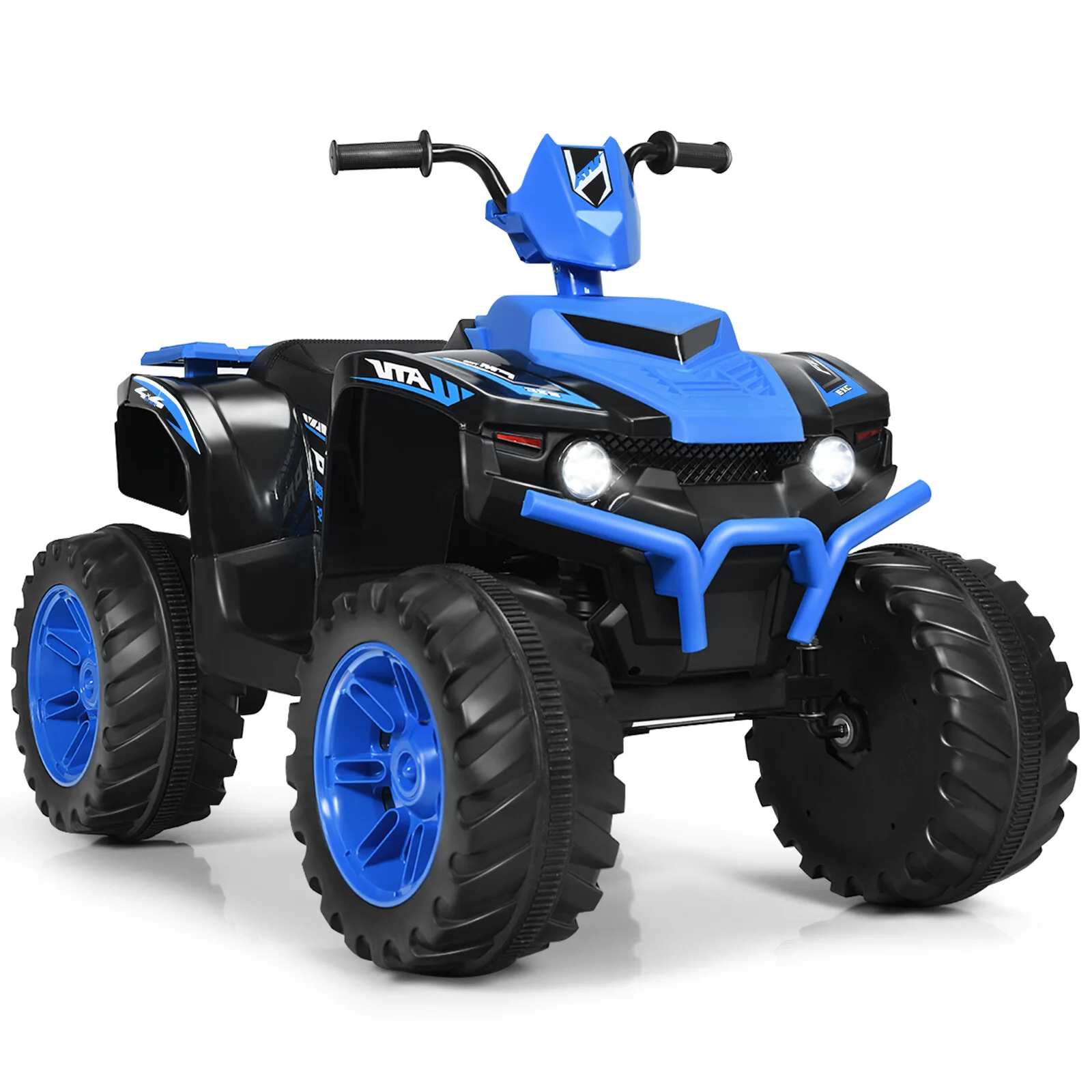 12V Kids 4-Wheel ATV Ride-On Car with LED Lights and Music, Navy - Image 13