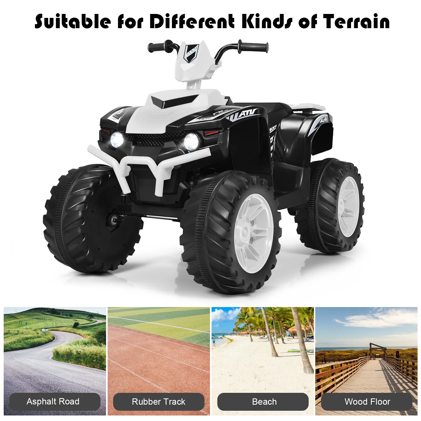 12V Kids 4-Wheeler ATV Quad Ride-On Car with LED Lights and Music - Image 8