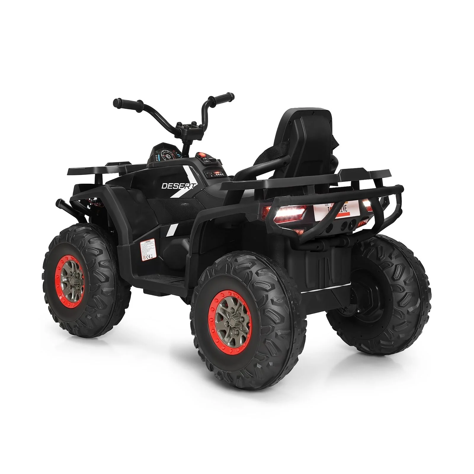 Costway 12V Kids Electric ATV Quad with MP3 Player and LED Lights - 2 Speed Ride On Car - Image 4