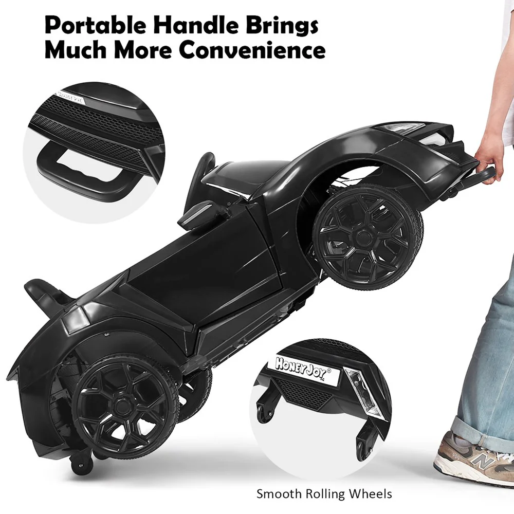 Costway 12V Kids Ride-On Car with Remote Control, Lights, MP3 Player, and Openable Doors - Image 8