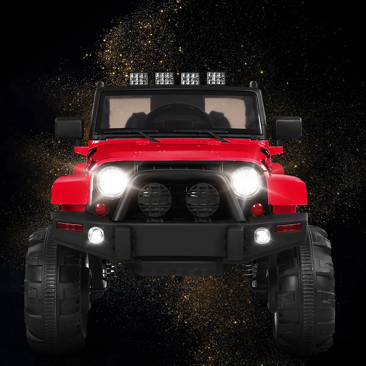 12V Kids Ride-On Truck Car with Remote Control, MP3 Music, and LED Lights - Red - Image 4