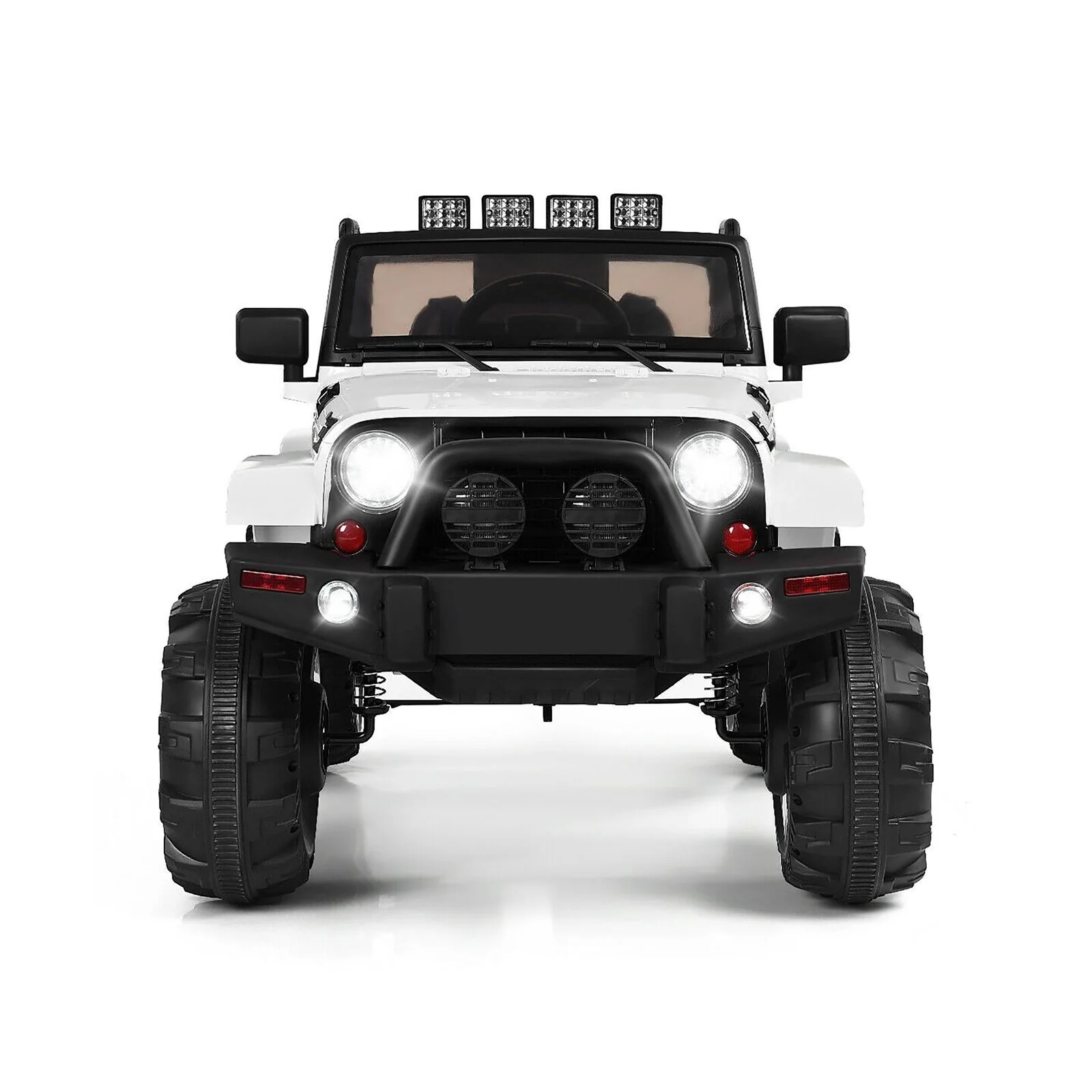 Costway 12V Kids Ride On Truck Car with Remote Control, MP3 Music, and LED Lights in White - Image 2