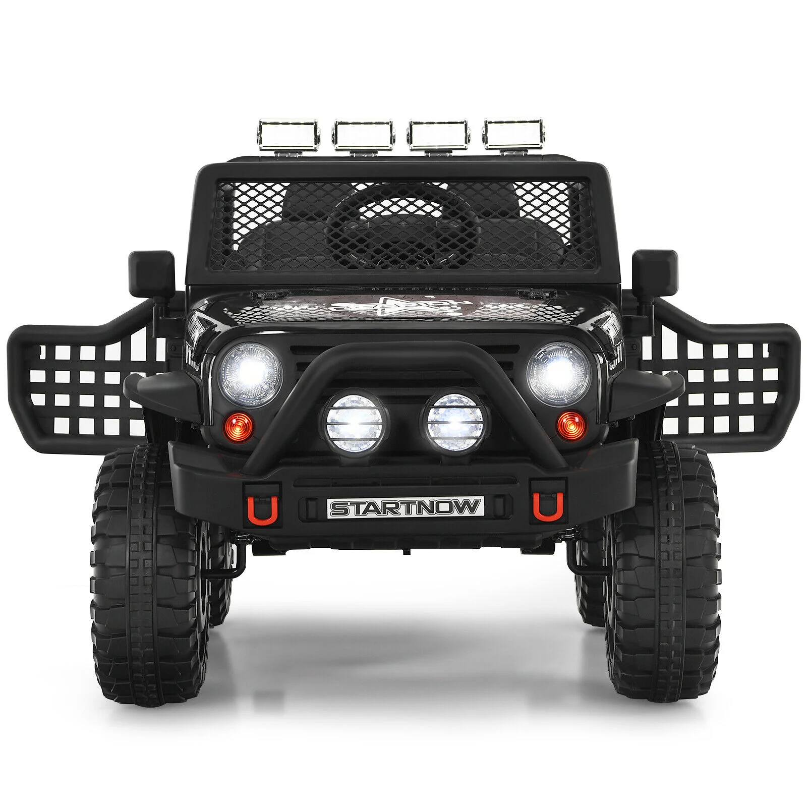 Costway 12V Kids Ride On Truck with Remote Control, Lights, and Music - Black - Image 11