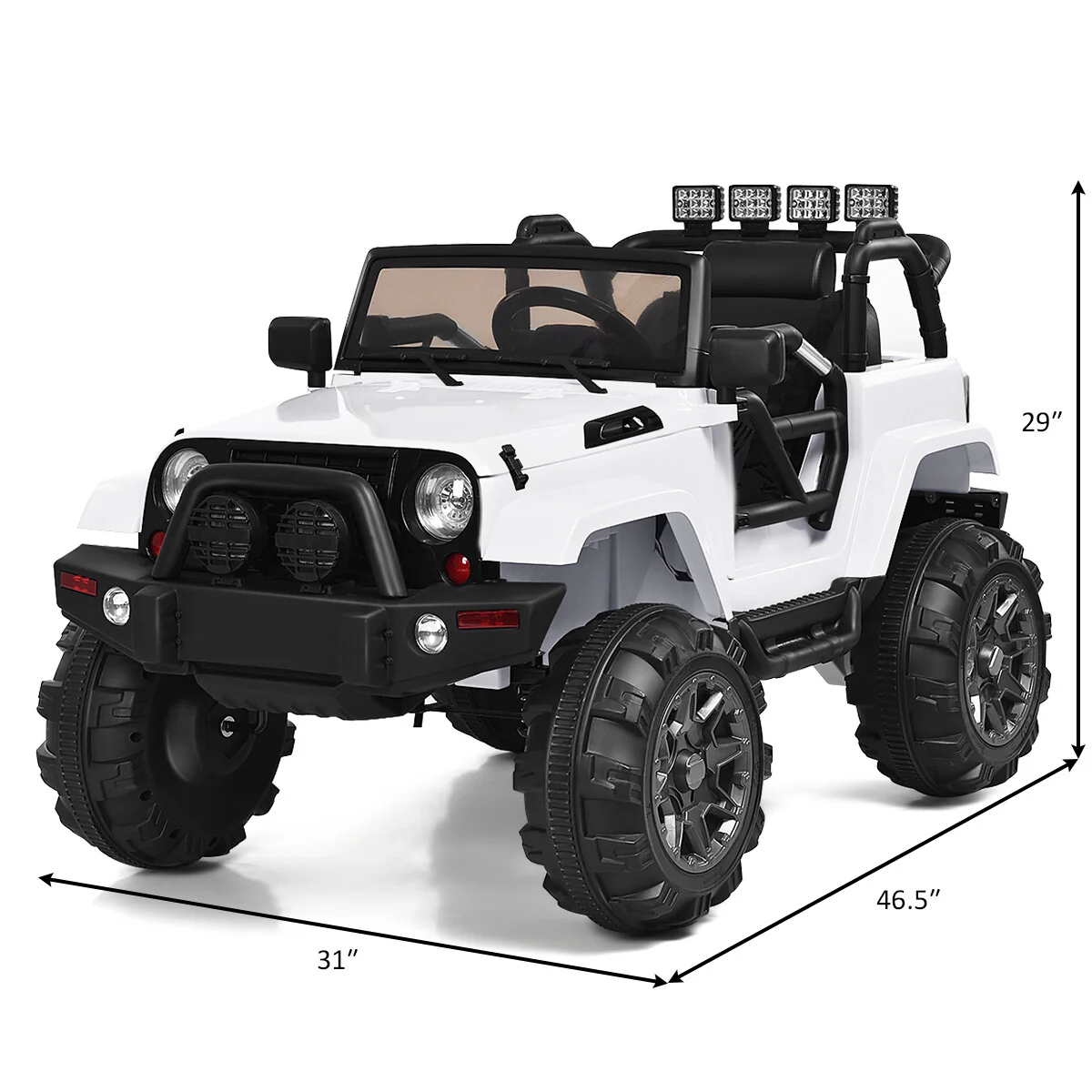 12V Kids Truck Car with Remote Control, MP3 Music, and LED Lights Toy - Image 2