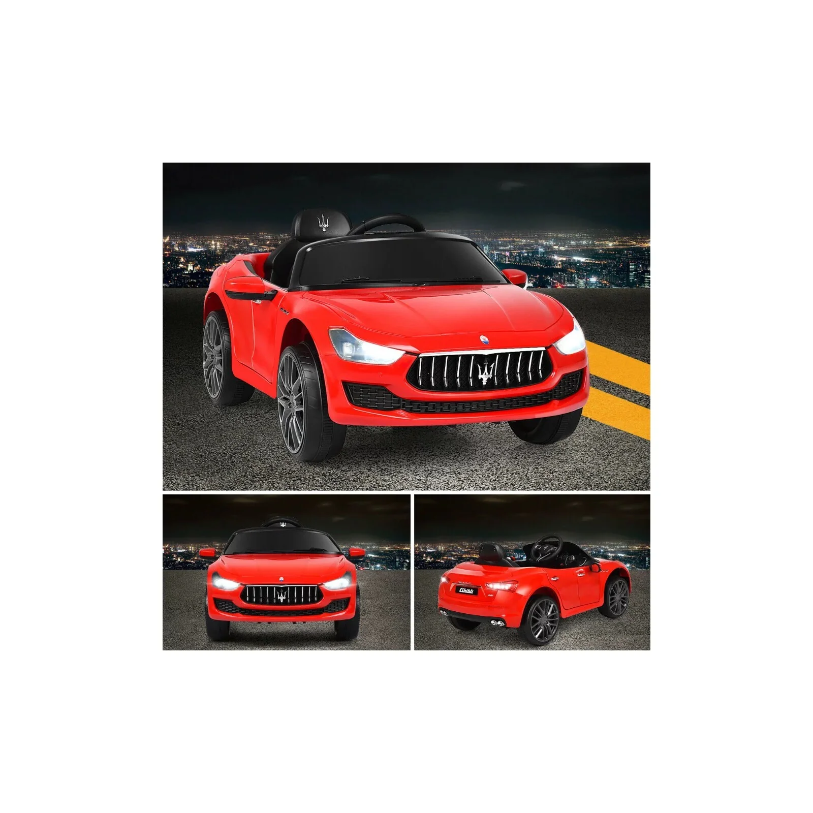 12V Licensed Maserati Kids Ride-On Car with Remote Control and LED Lights - Image 3