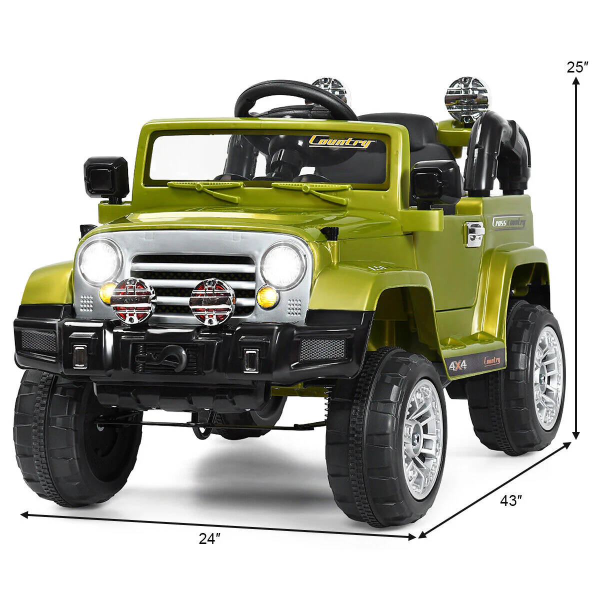 Costway 12V MP3 Kids Ride On Truck Car with RC Remote and Light - Perfect Christmas Gift! - Image 2