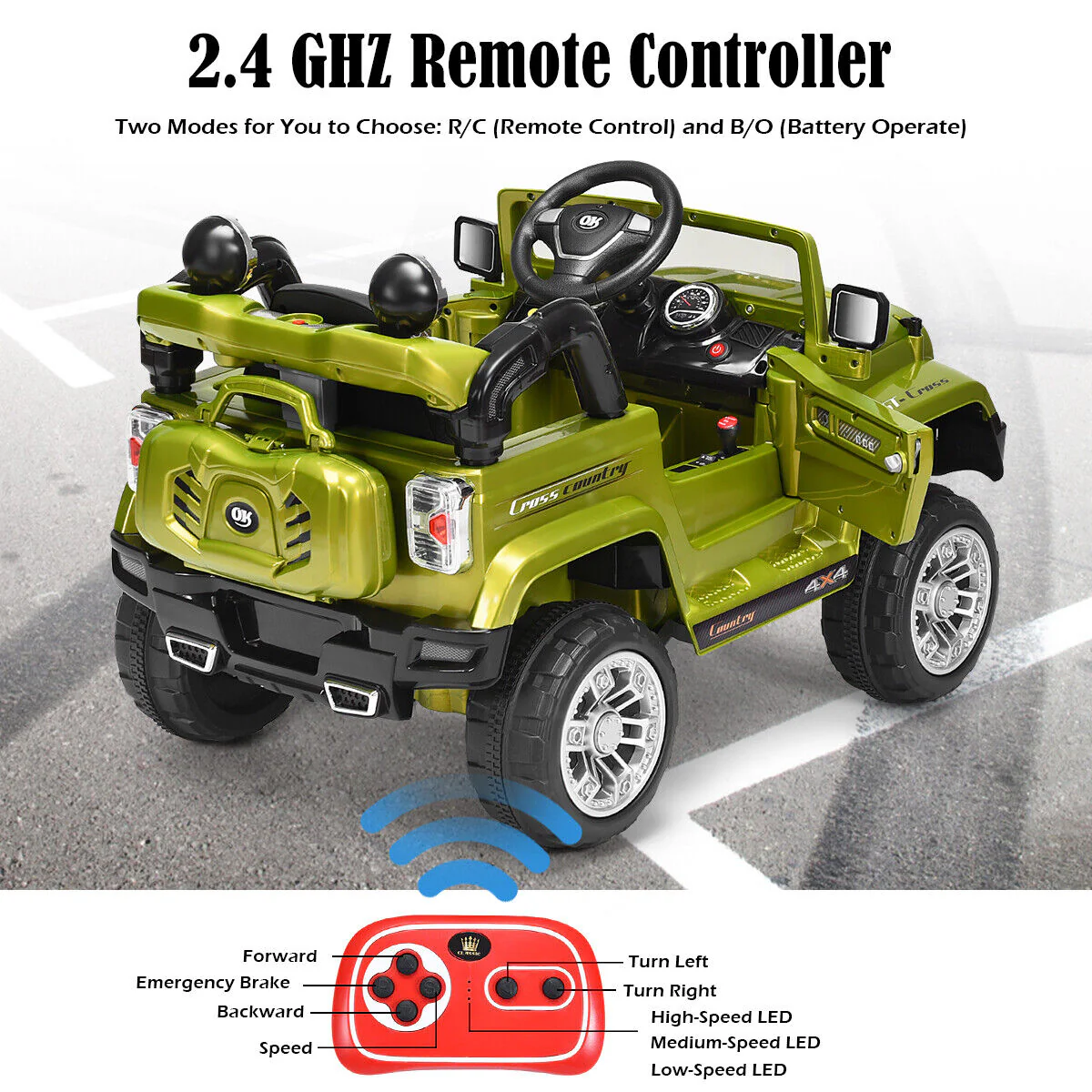 Costway 12V MP3 Kids Ride On Truck Car with RC Remote and Light - Perfect Christmas Gift! - Image 7