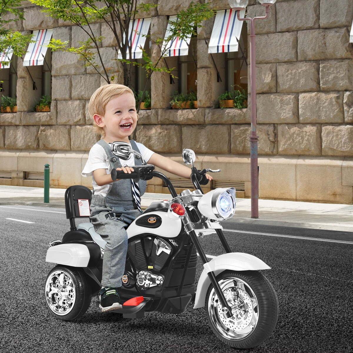 3-Wheel Electric Ride-On Motorcycle for Kids with 6V Battery and Music - Image 6