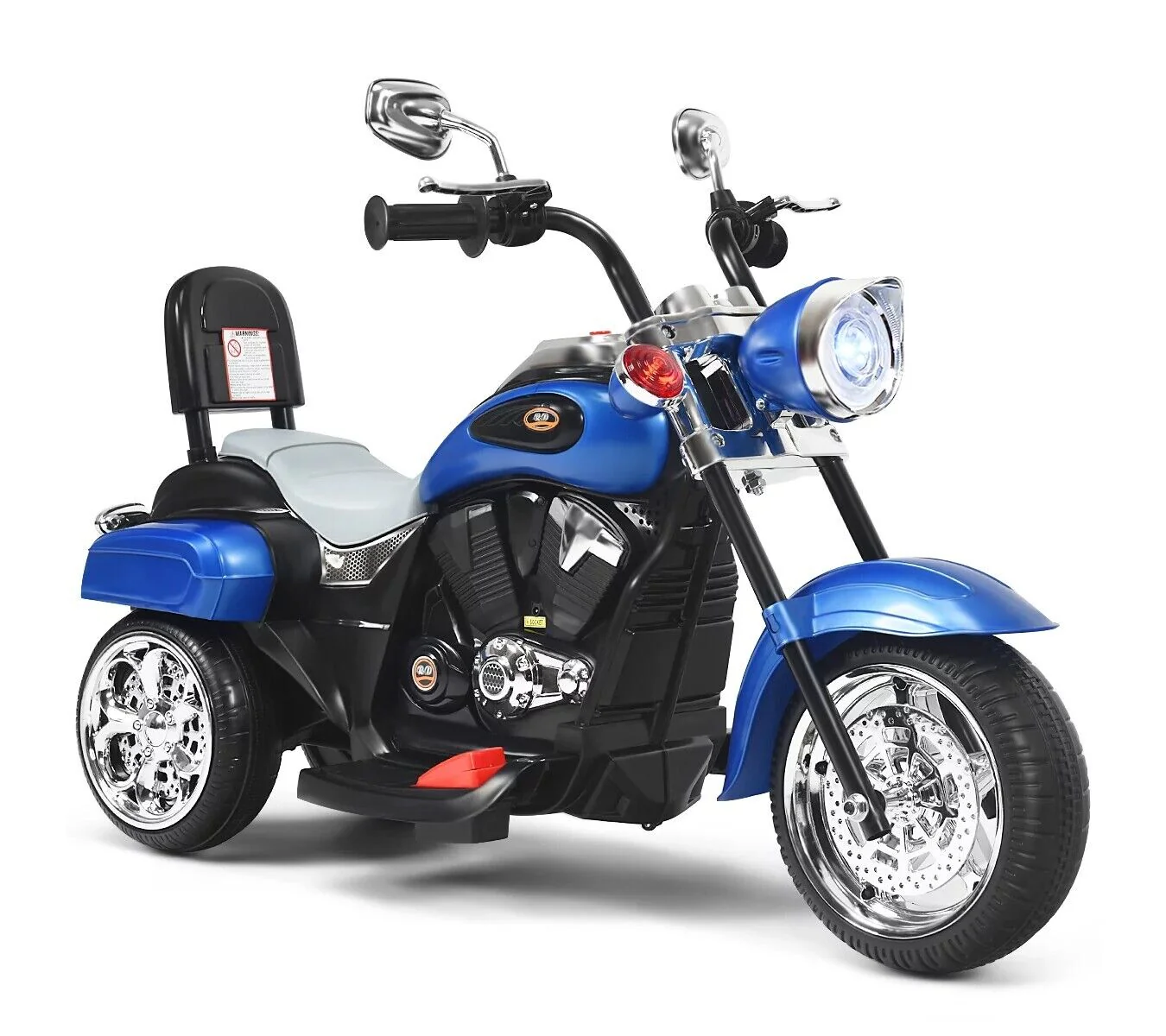 3-Wheel Kids Electric Ride-On Motorcycle 6V Battery Powered Toy Blue - Image 8