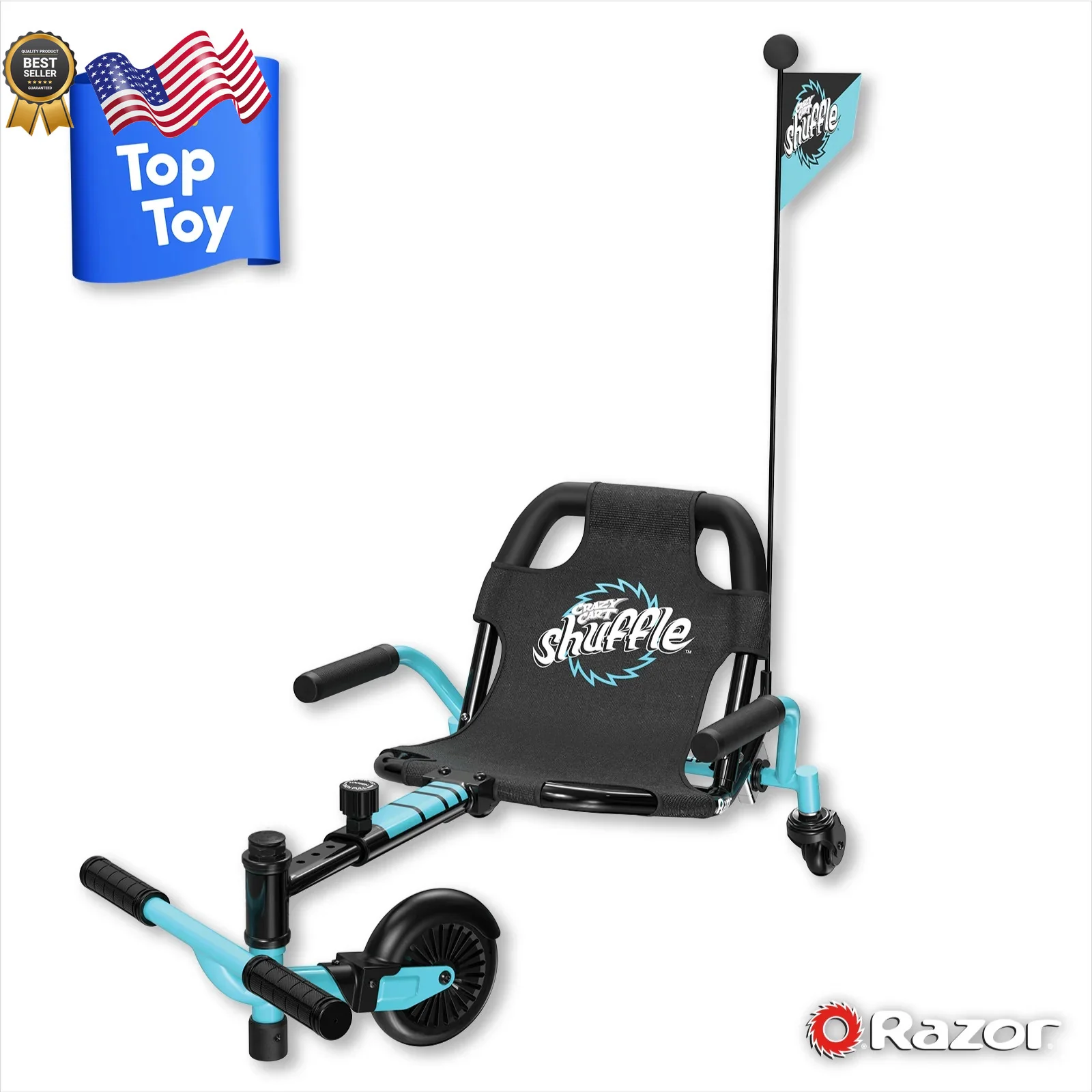 Kid-Powered Drifting Go-Kart Ride-On with Adjustable Frame - Image 3