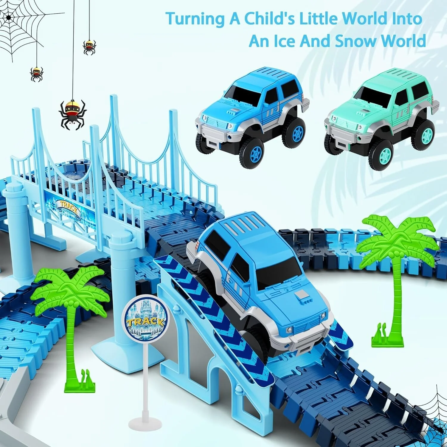 269-Piece Track Car Set with 2 Cars for Ages 3-6, Creative Building Toy - Image 7