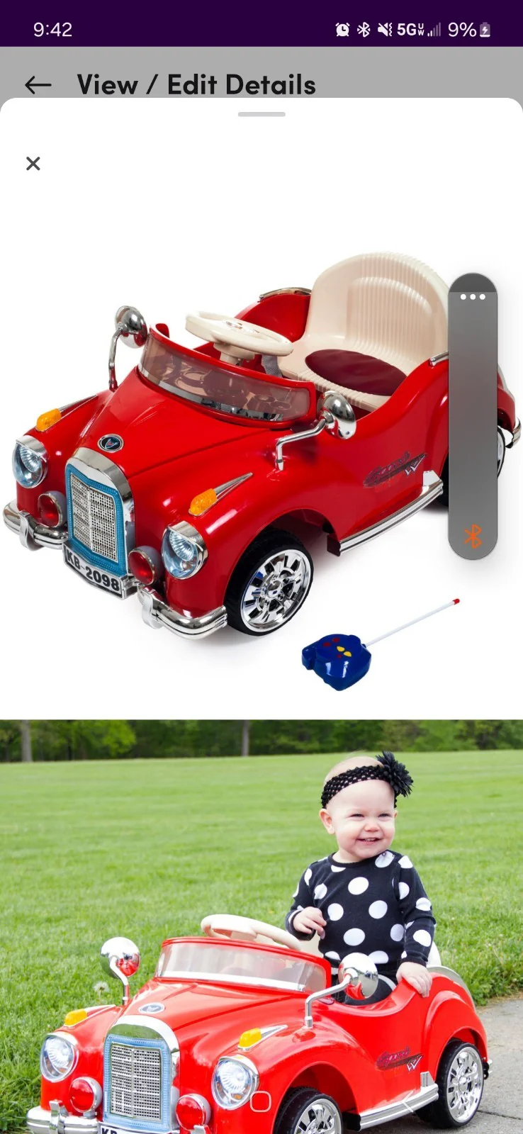 Battery-Powered Classic Coupe Ride-On Car with Remote Control for Kids Ages 2 to 4 - Image 7