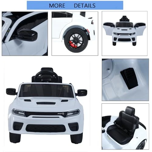 12V Kids Ride-On Car with Parental Remote Control White ZB918 - Image 5