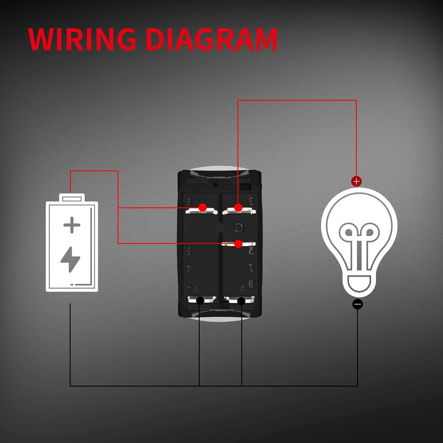 12V Blue LED Momentary Rocker Horn Button Switch with Polarity Protection - Image 6