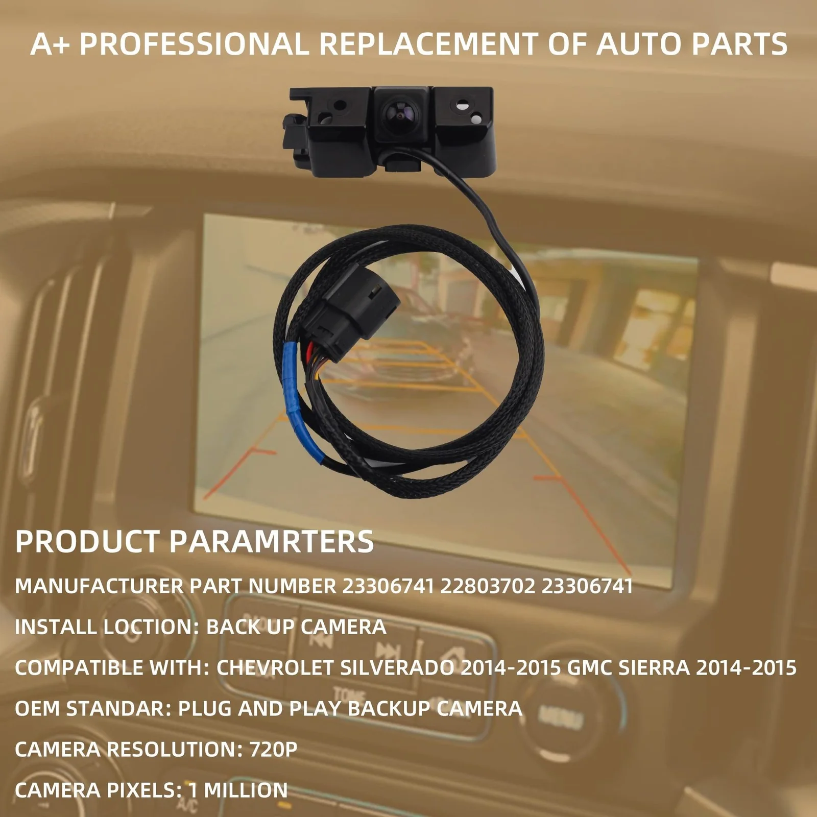 Dasbecan Rearview Camera Replacement for Chevrolet Silverado and Chevrolet Tahoe - Image 3