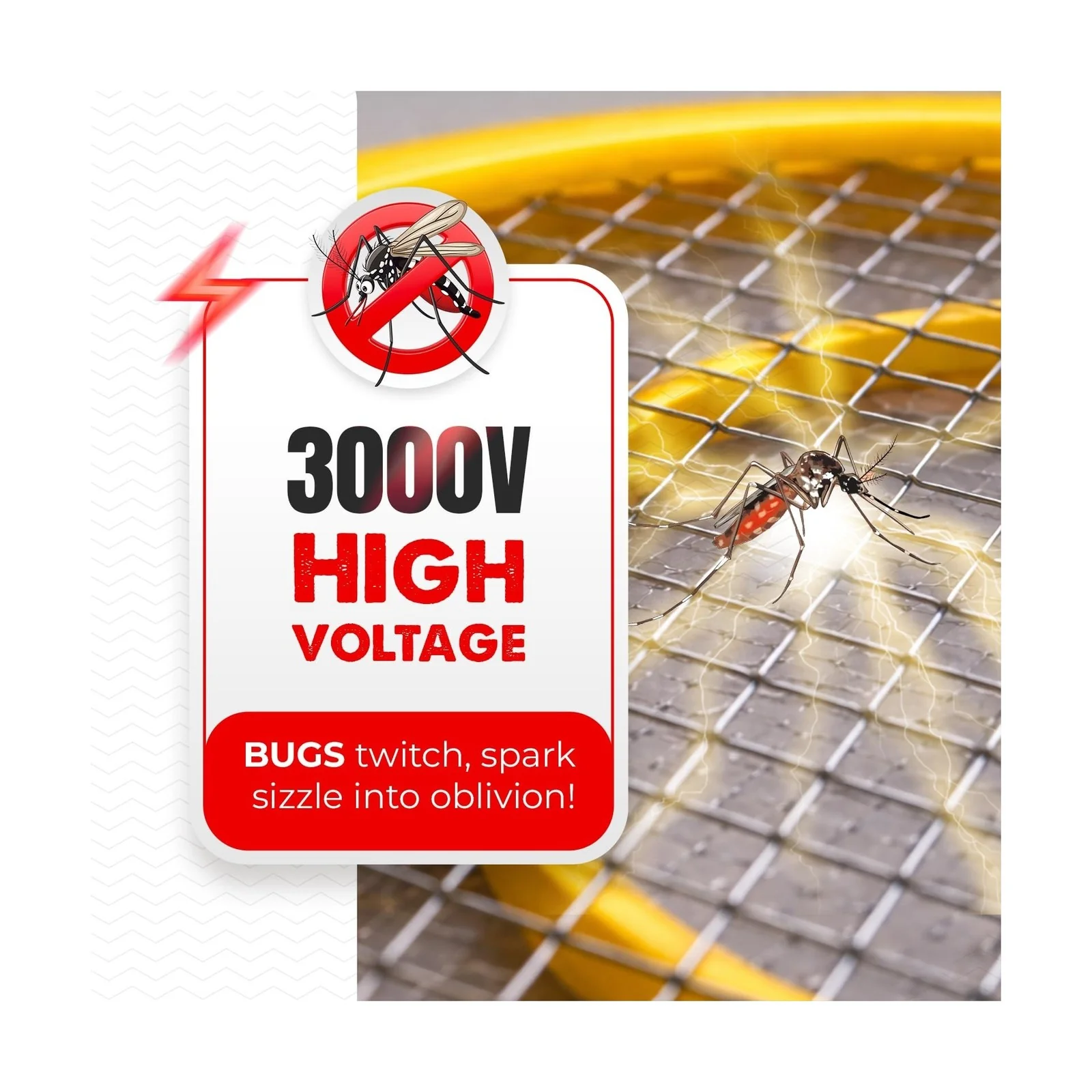 DEVOGUE® Battery-Powered Electric Fly Zapper Racket - Image 3