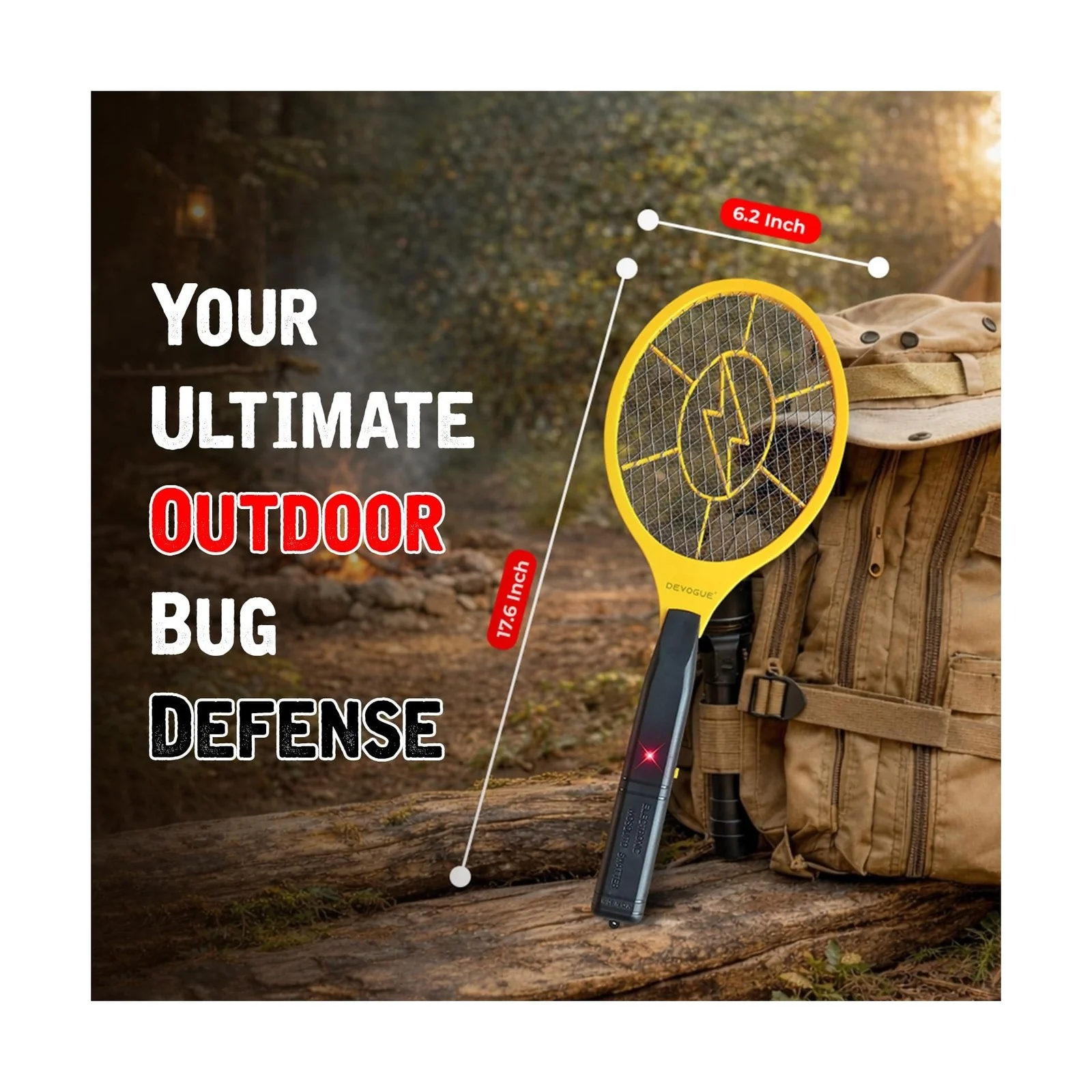 DEVOGUE® Battery-Powered Electric Fly Zapper Racket - Image 6