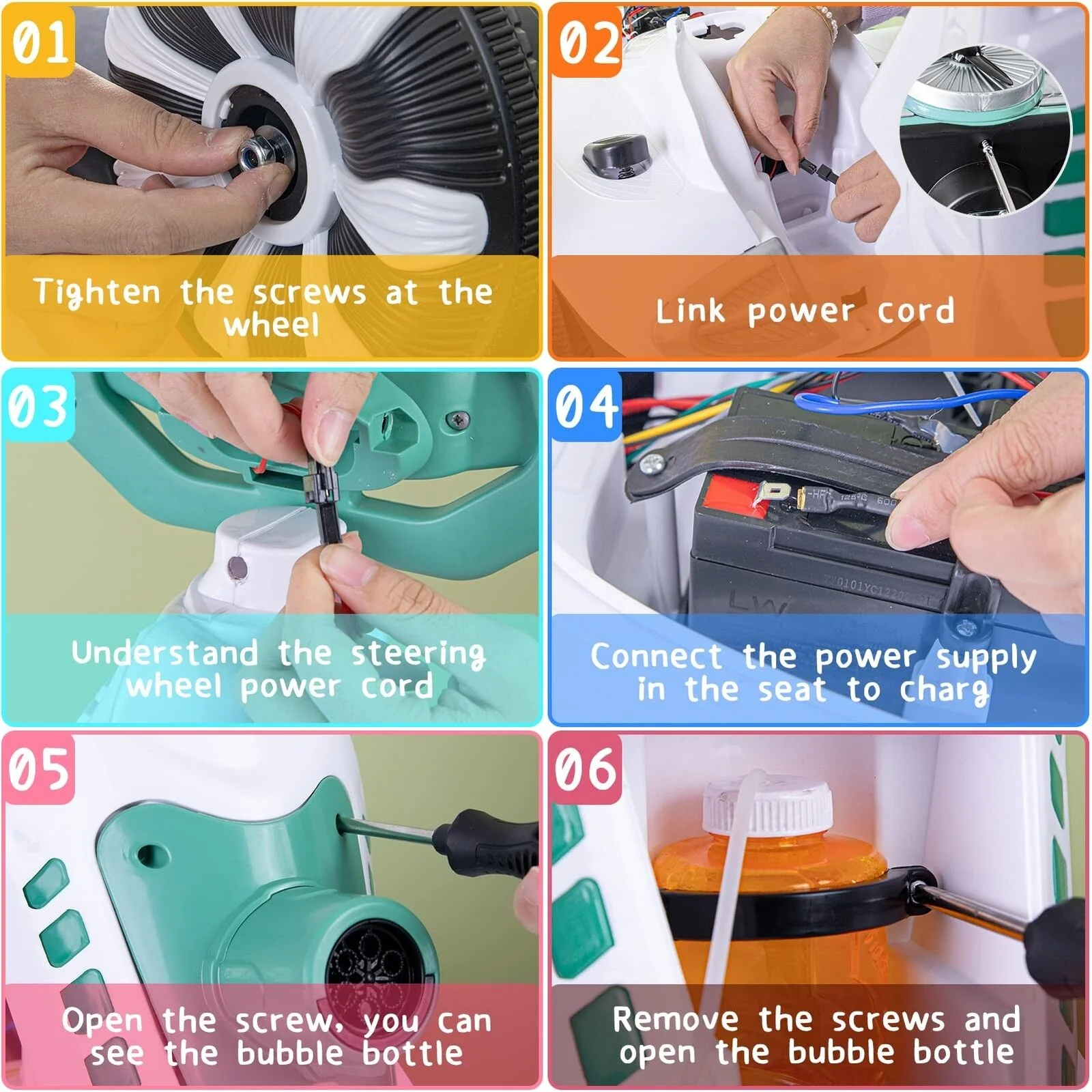 Didida 6V Dual Drive Kids Ride on Car with Automatic Bubble Function and Fun Accessories - Image 5