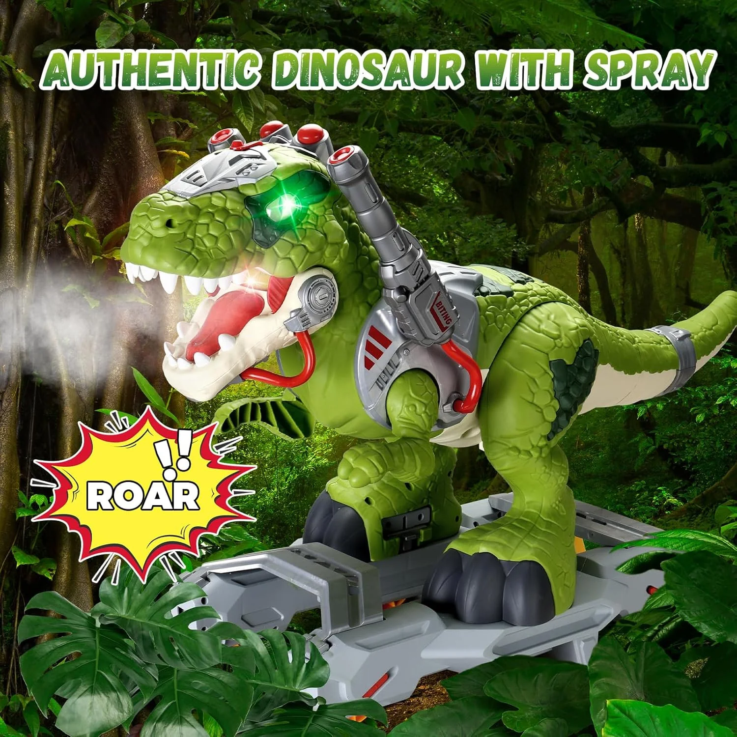 Electric Dinosaur Ride-On Car for Toddlers with Music and LED Lights - Image 2