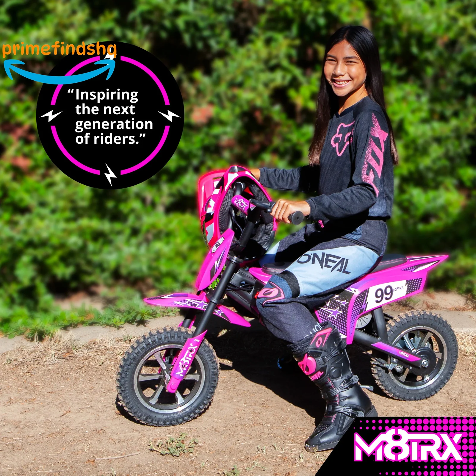 Electric 24V Pink Dirt Bike Toy for Kids and Teens M8TRX - Image 3
