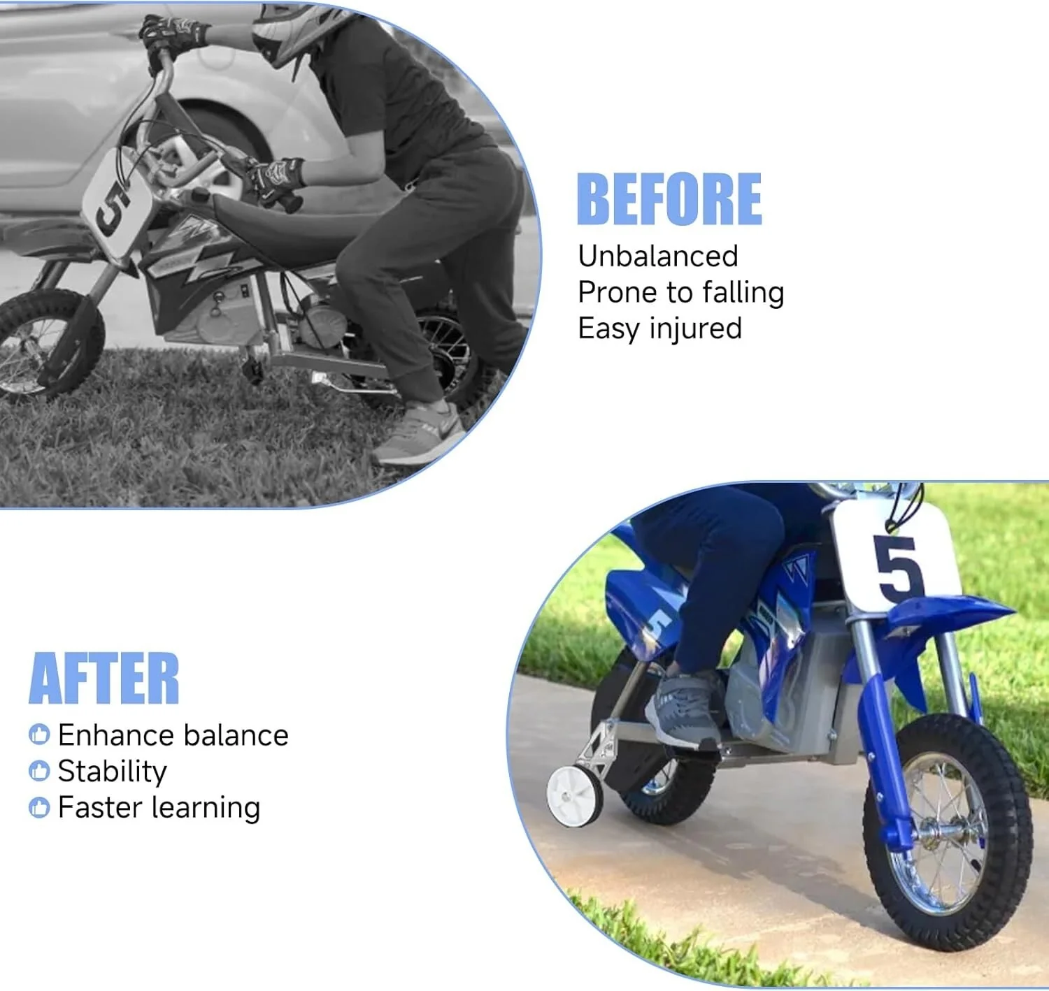 Training Wheels for Dirt Bikes Compatible with Razor MX350 MX400 MX500 MX650 Electric Models - Image 2