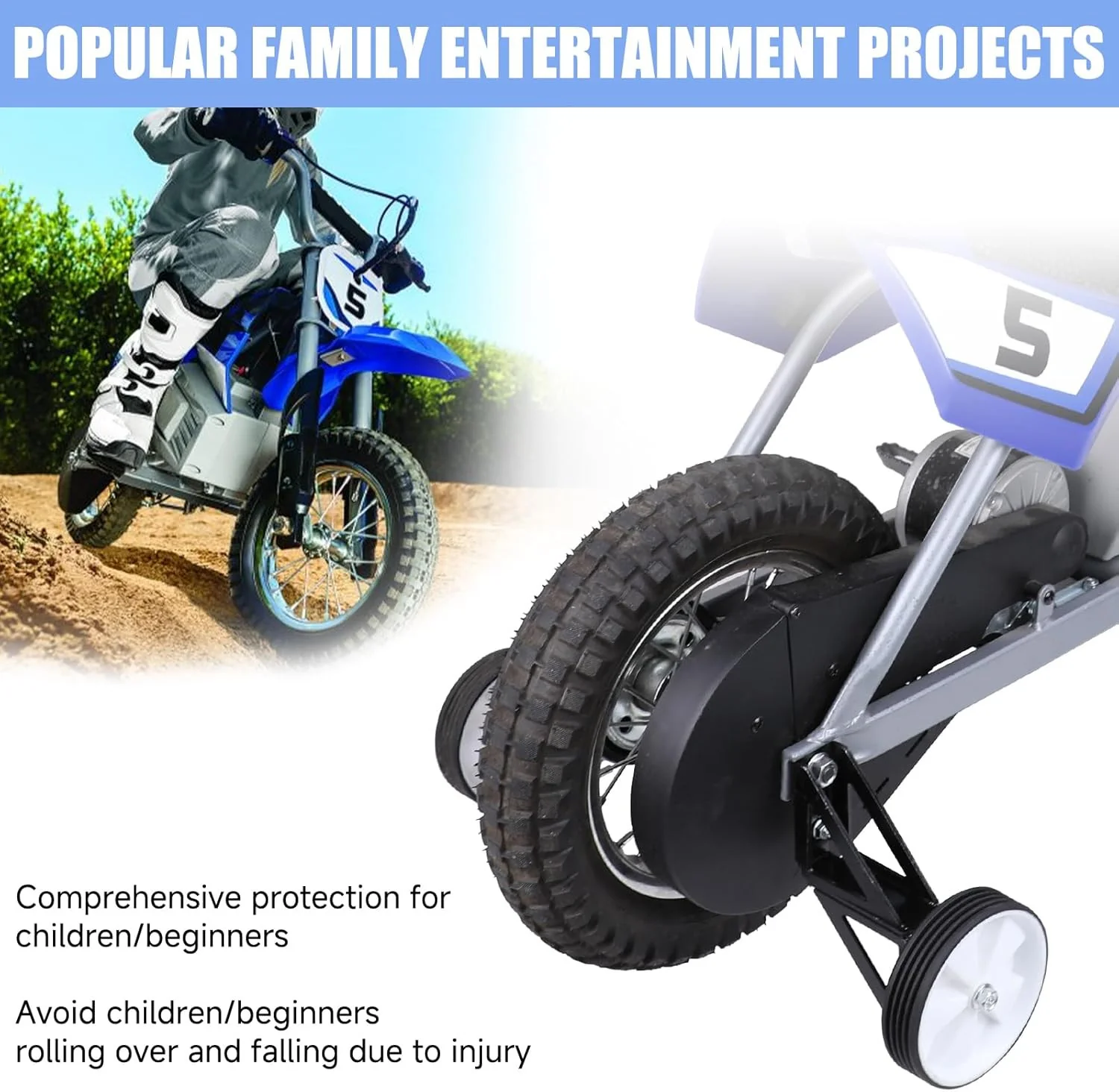 Training Dirt Bike Wheels Compatible with Razor MX350 MX400 MX500 MX650 Electric Models - Image 4