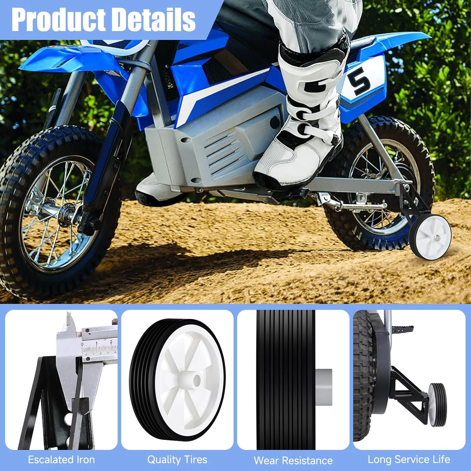 Training Dirt Bike Wheels Compatible with Razor MX350 MX400 MX500 MX650 Electric Models - Image 7