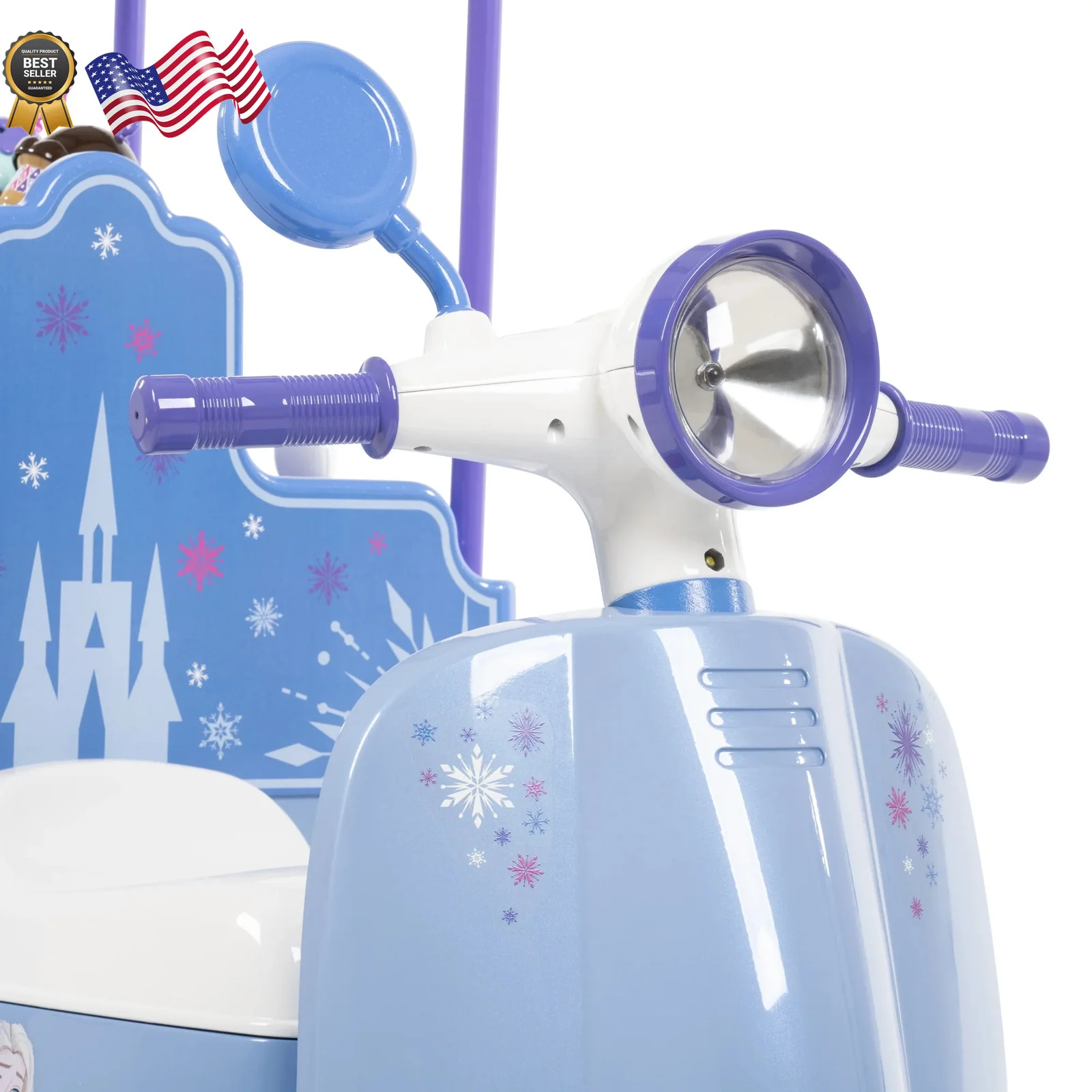 Frozen 6V Battery-Powered Ice Cream Cart Ride-On Toy - Image 10
