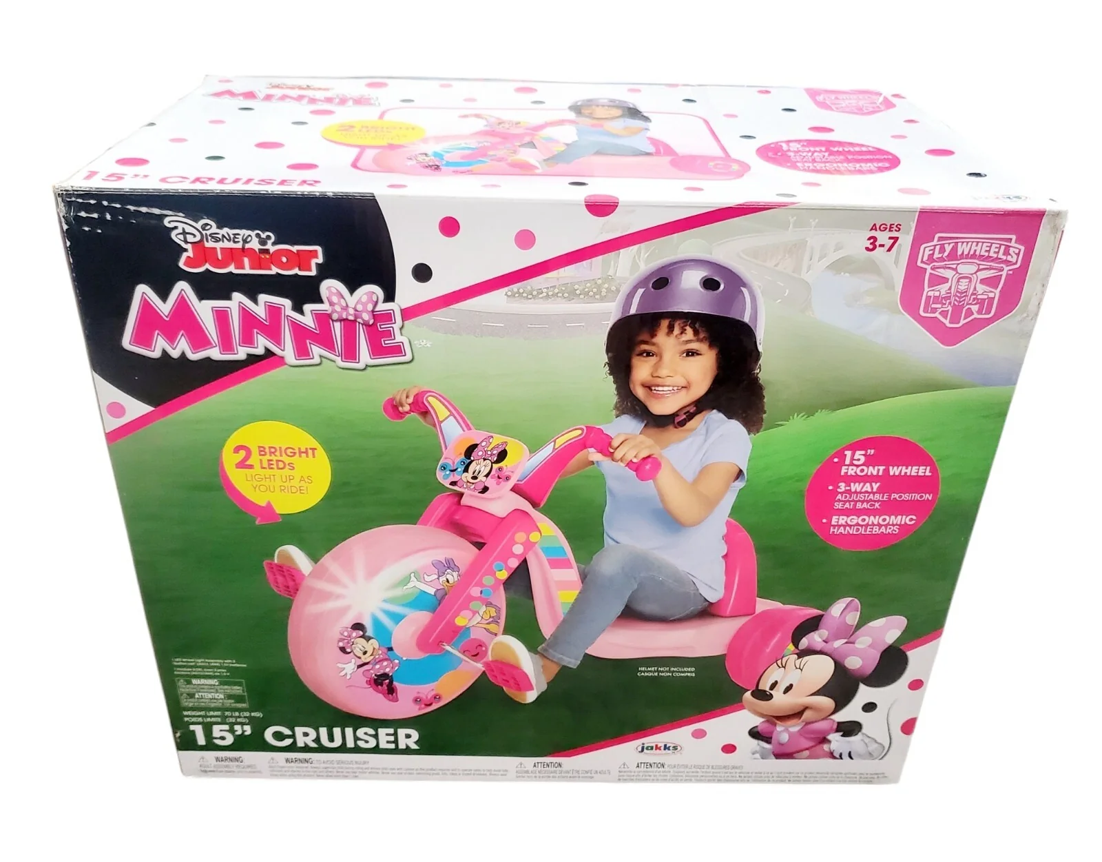 Junior Minnie Mouse 15-Inch Ride-On Cruiser for Ages 3-7 - Image 3