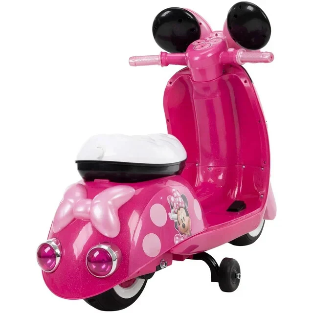 Battery-Powered Pink Minnie Mouse Electric Scooter for Kids Ages 3-7 - Image 4