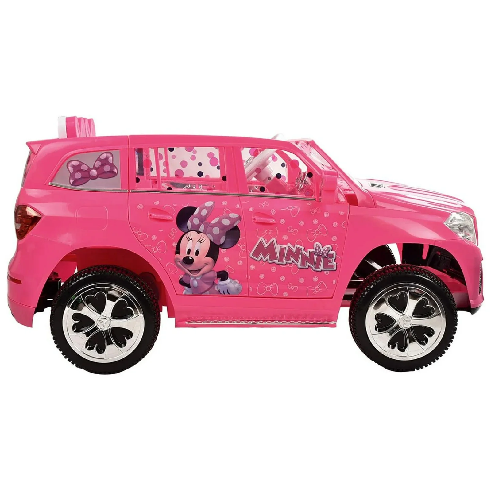 12V Battery-Powered Mercedes GLS Ride-On Car with Minnie Mouse Graphics for Ages 3+ - Image 2