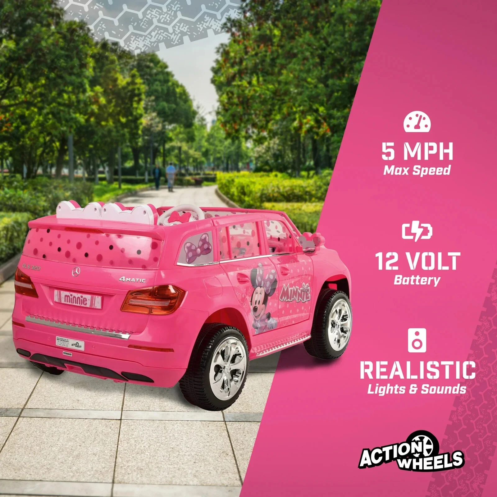 Disney Princess Themed 12V Battery-Powered Mercedes GLS Ride-On Car for Ages 3+ - Image 2