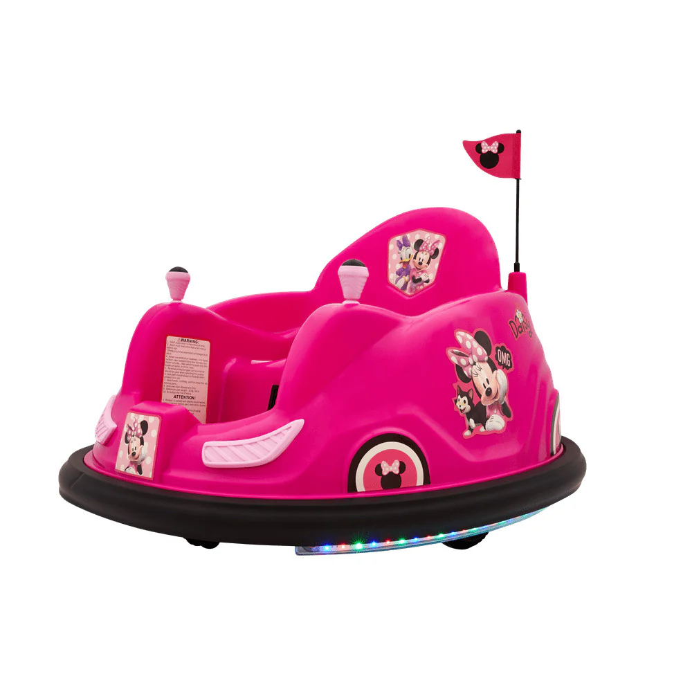 6V Battery-Powered Minnie Mouse Bumper Car Ride-On with Charger - Image 6