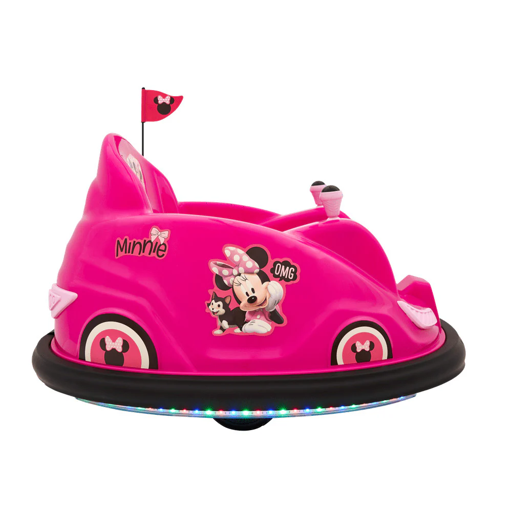 6V Battery-Powered Minnie Mouse Bumper Car Ride-On with Charger - Image 8