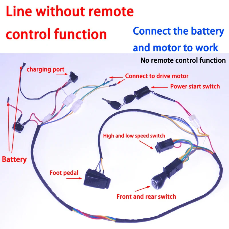 24V 200W Wire Harness Set for Children's Electric Ride-On Car Accessories
