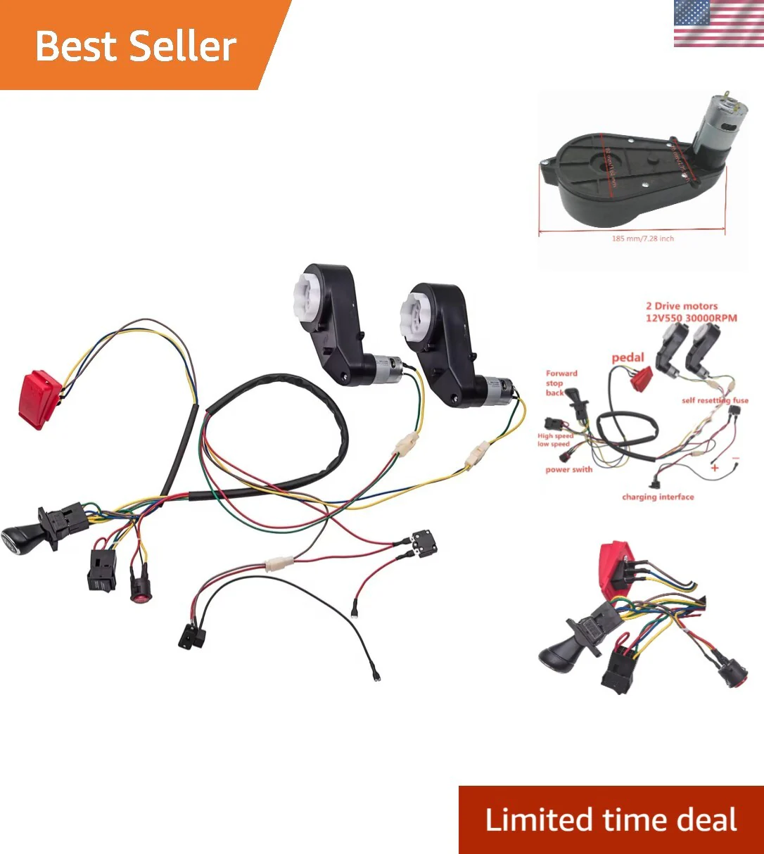 DIY Electric Car Kit Accessories for Kids Gearbox Wires and Custom Speed Control - Image 11