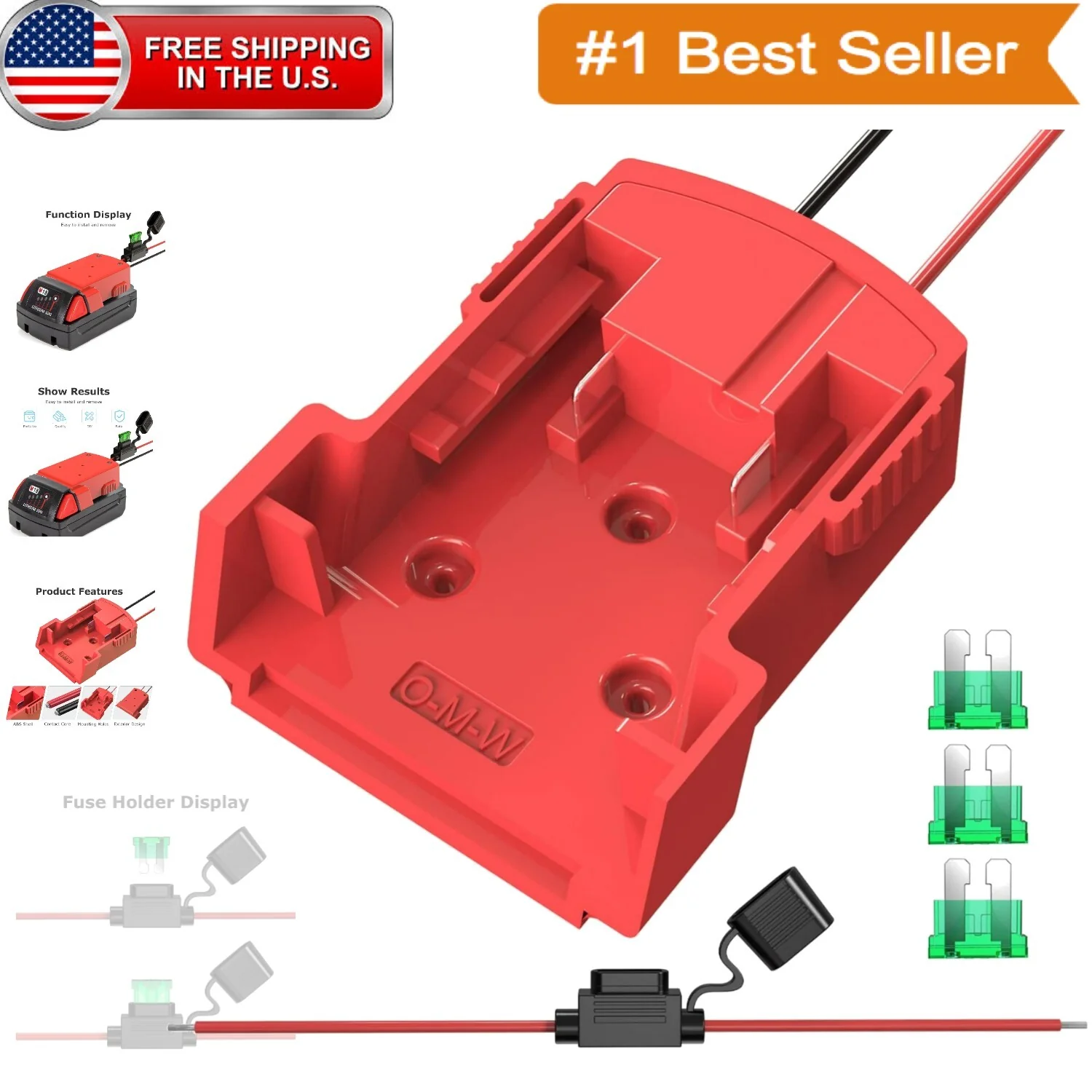 DIY Power Wheels Adapter for Milwaukee 18V Batteries with Waterproof Fuse Included