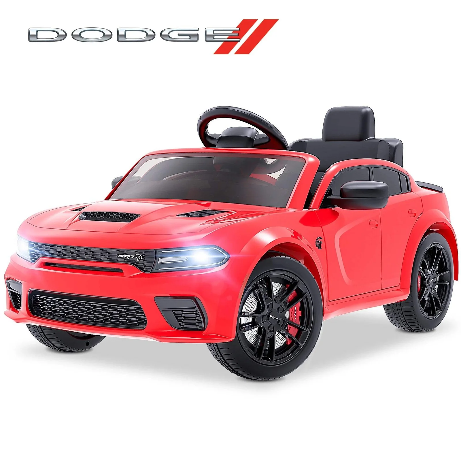 12V Kids Electric Ride-On SRT Muscle Car with LED Lights and Sound - Image 9