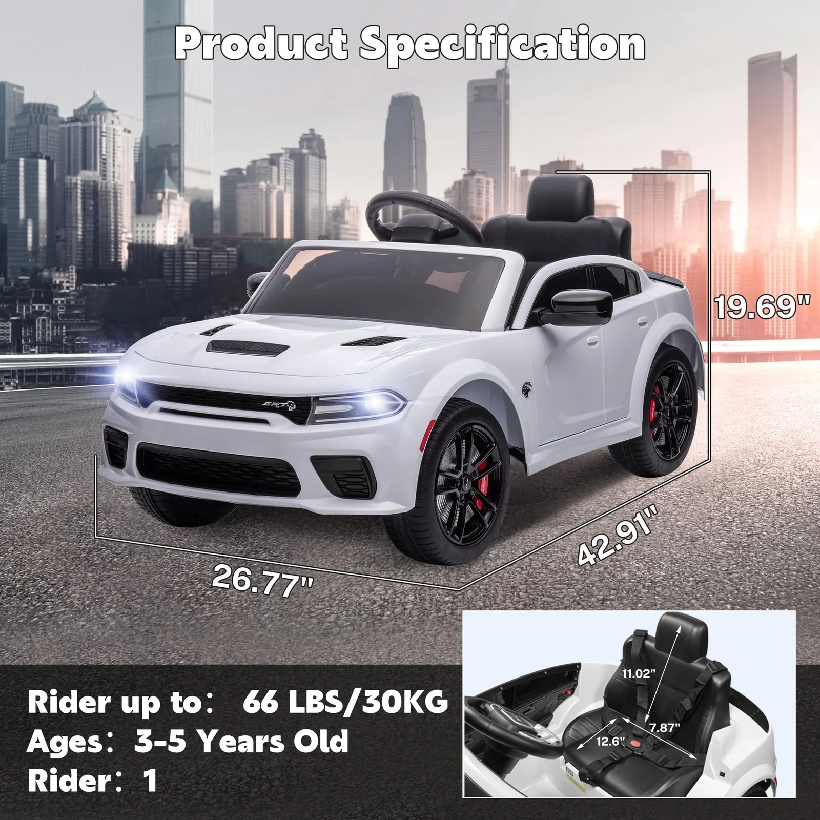 12V Powered Ride-On Toy Car with Remote Control, MP3, and LED Lights for Kids - Image 11