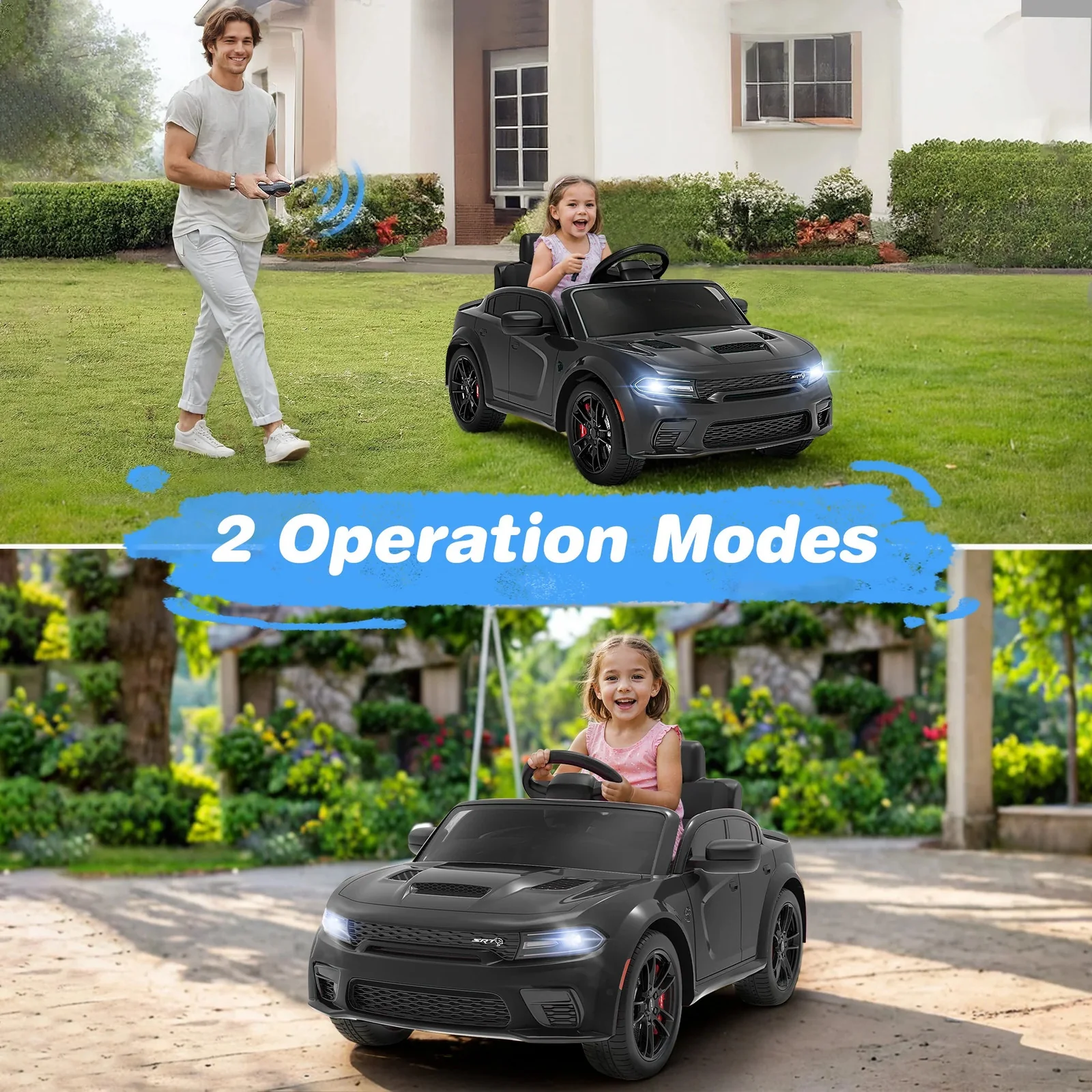 12V Licensed Dodge Charger SRT Hellcat Electric Ride-On Car for Kids - Image 3