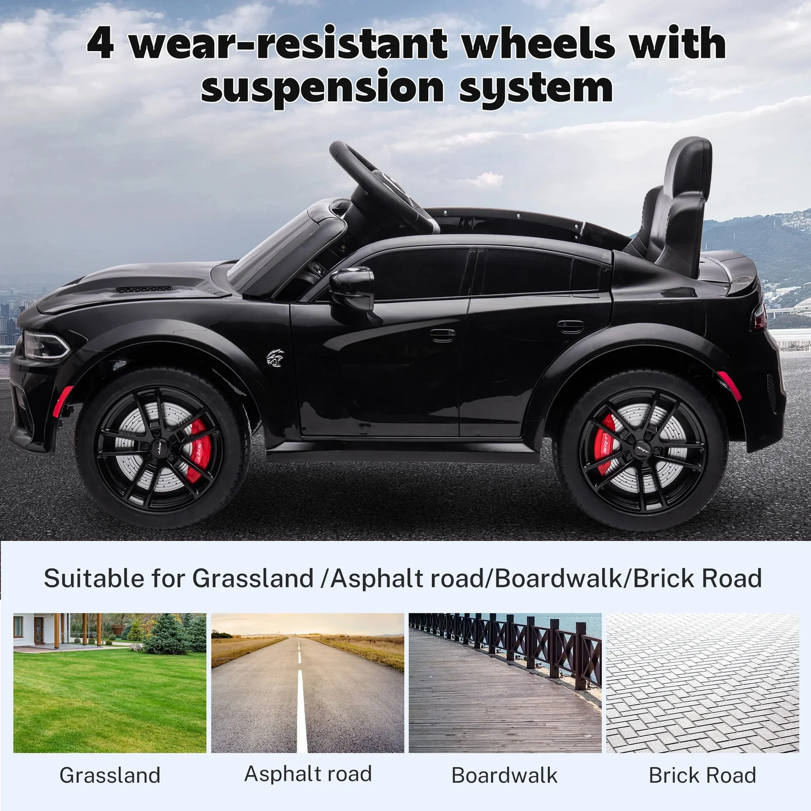 12V Licensed Dodge Charger SRT Electric Ride-On Car for Kids - Image 7