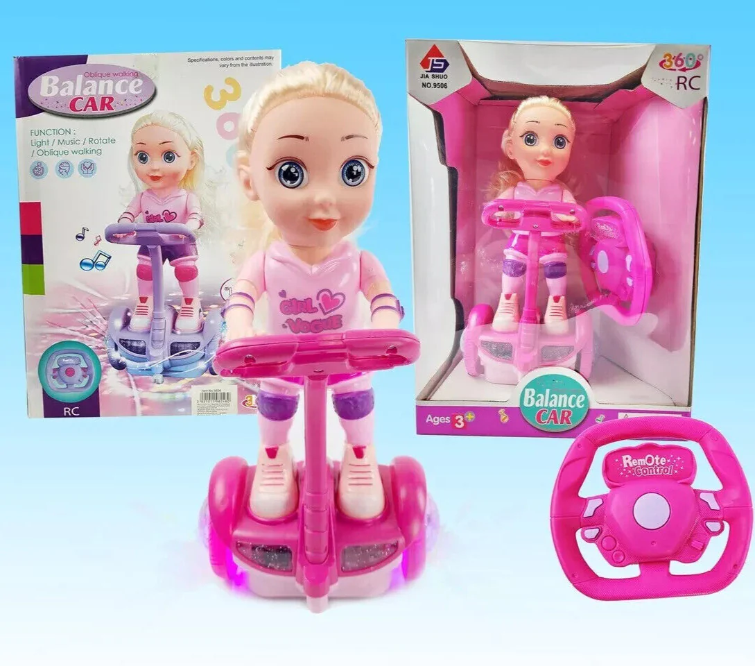 Kids Electric Scooter Toy with Remote Control, Doll Set, LED Lights, and Music - Image 2