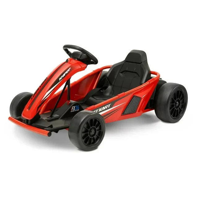 24V Battery-Powered Drift Go-Kart Ride-On Vehicle for Kids 8+ Red - Image 2