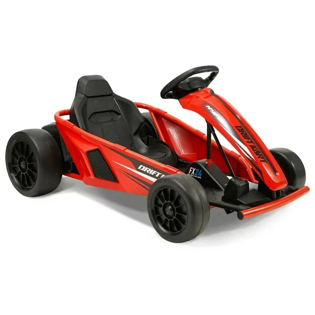 24V Battery-Powered Drift Go-Kart Ride-On Vehicle for Kids 8+ Red - Image 3