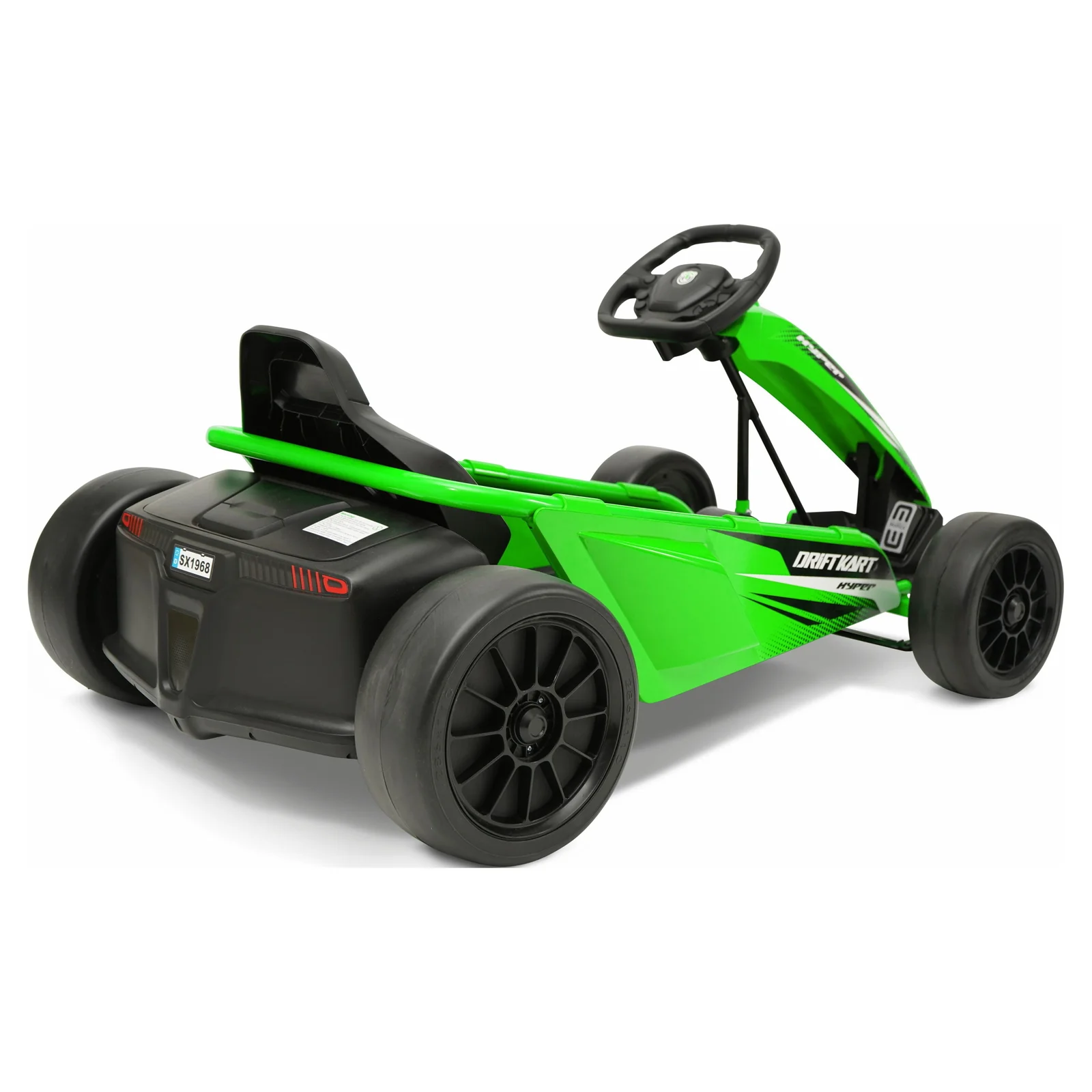 24V Battery-Powered Green Drift Go-Kart Ride-On Vehicle for Kids - Image 4