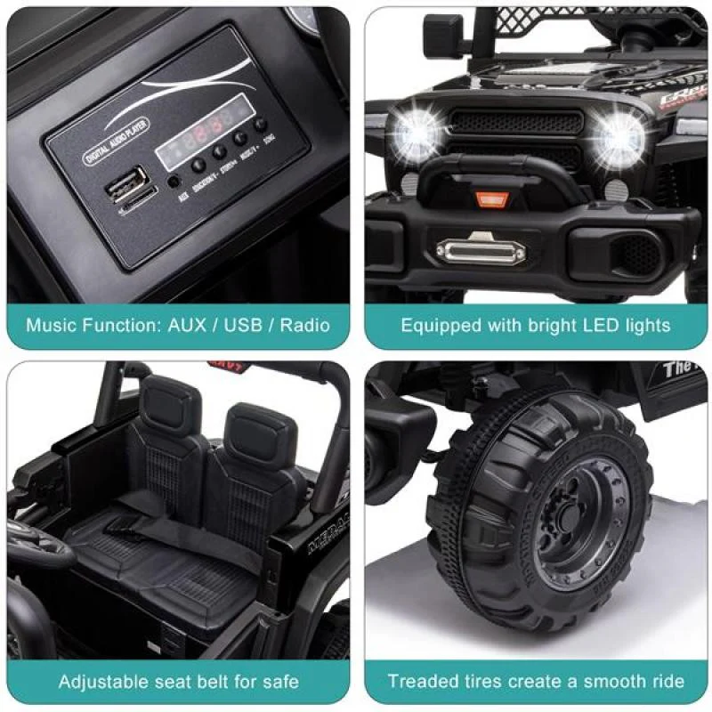 12V Dual Drive Kids Ride-On Off-Road Car with 2.4G Remote Control - Image 11