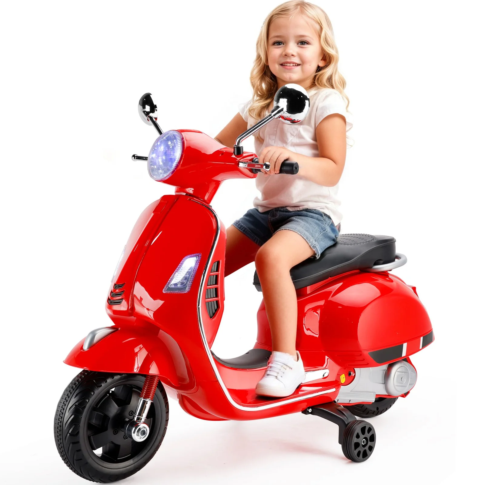 Electric 6V Red 3-Wheel Ride-On Motorcycle Toy for Kids - Image 8